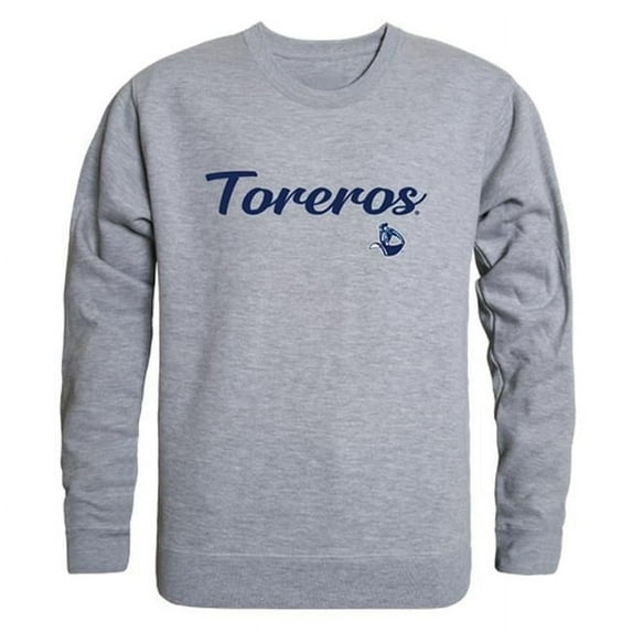 W Republic 556-197-HGY-04 University of San Diego Mens Script Crewneck T-Shirt, Heather Gray - Extra Large