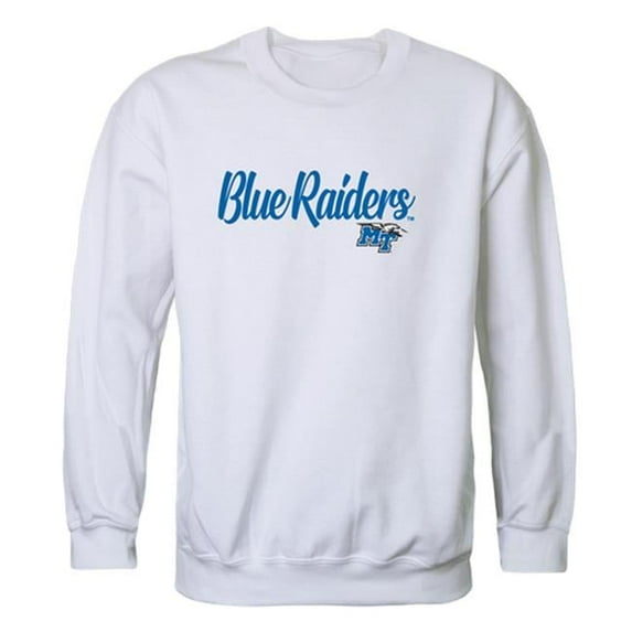 W Republic 556-223-WT2-05 Middle Tennessee State University Blue Raiders Script Crewneck Sweatshirt, White - 2XL