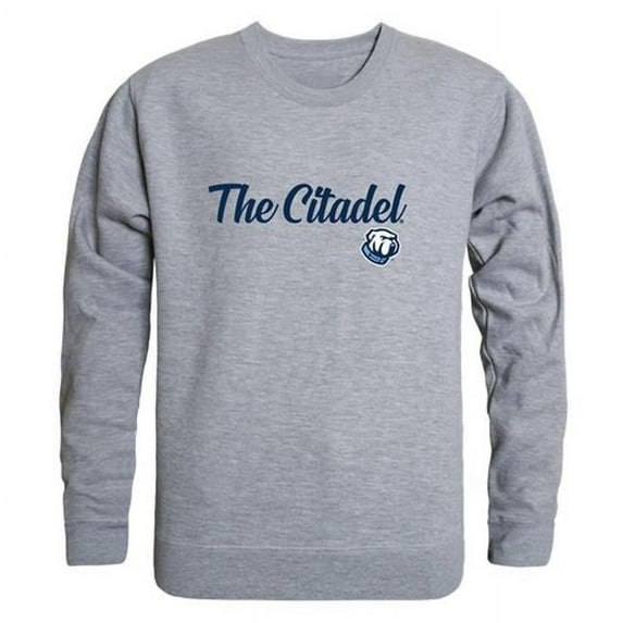 W Republic 556-239-HG2-04 Men The Citadel Script Crew Fleece, Heather Grey 2 - Extra Large