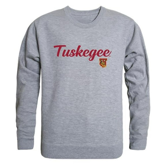 W Republic 556-240-HGY-02 Tuskegee University Mens Script Crewneck T-Shirt, Heather Gray - Medium
