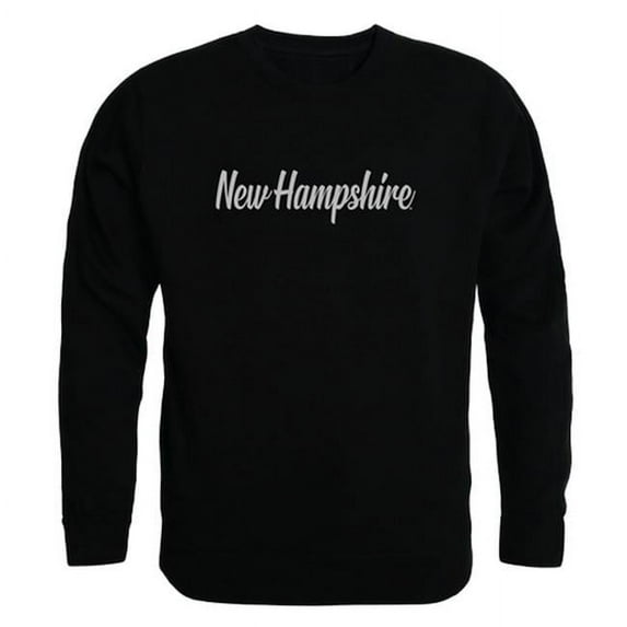 W Republic 556-243-BLK-04 University of New Hampshire Mens Script Crewneck T-Shirt, Black - Extra Large