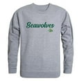 thumbnail image 1 of W Republic 556-259-HGY-04 Men University of Alaska Anchorage Seawolves Script Crew Fleece, Heather Grey - Extra Large, 1 of 1
