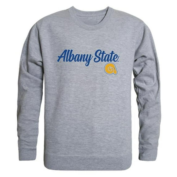 W Republic 556-260-HGY-05 Men Albany State Golden Rams Script Crew Fleece, Heather Grey - 2XL