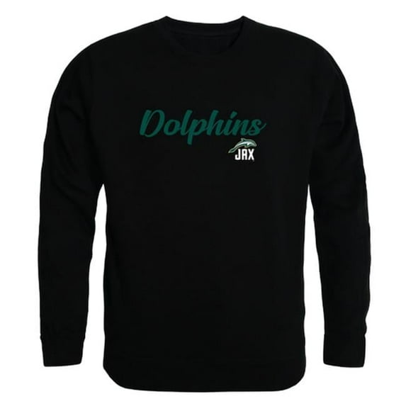 W Republic 556-318-BLK-03 Men Jacksonville University Dolphins Script Crew Fleece, Black - Large