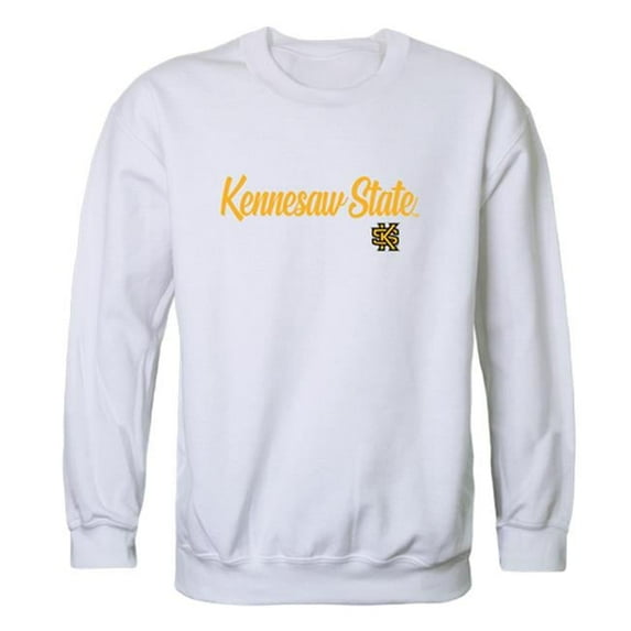 W Republic 556-320-WHT-05 Men Kennesaw State Owls Script Crew Fleece, White - 2XL
