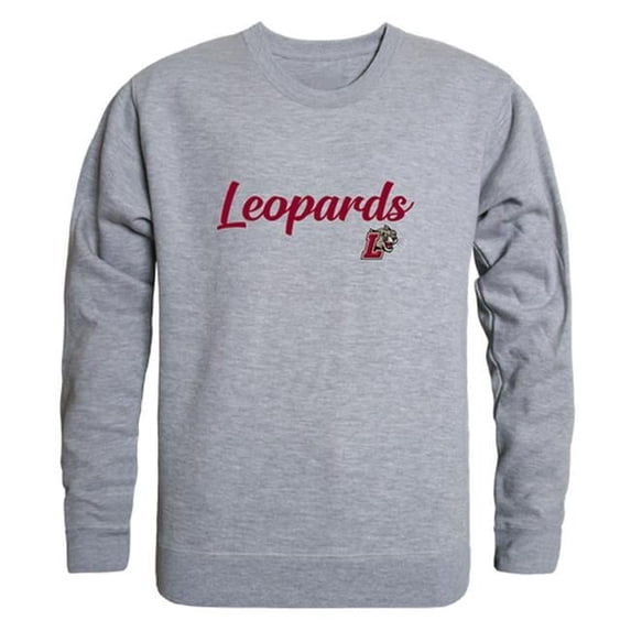 W Republic 556-323-HGY-04 Men Lafayette Leopards Script Crew Fleece, Heather Grey - Extra Large