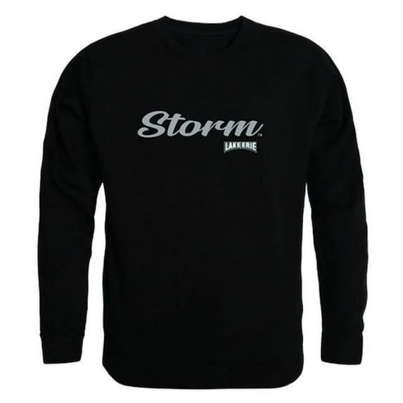 W Republic 556-324-BLK-05 Men Lake Erie Storm Script Crew Fleece, Black - 2XL