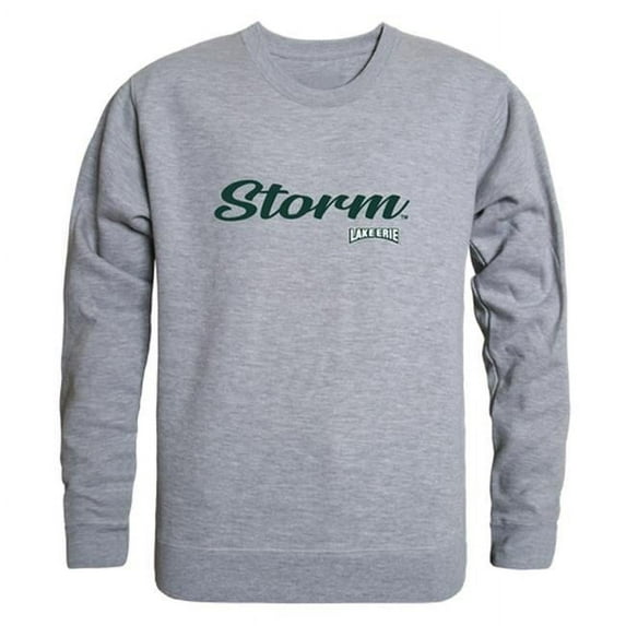 W Republic 556-324-HGY-03 Men Lake Erie Storm Script Crew Fleece, Heather Grey - Large