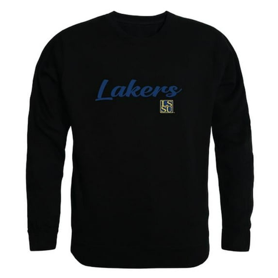 W Republic 556-325-BLK-03 Men Lake Superior State University Lakers Script Crew Fleece, Black - Large