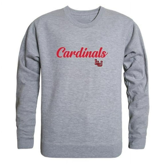 W Republic 556-326-HGY-02 Men Lamar Cardinals Script Crew Fleece, Heather Grey - Medium