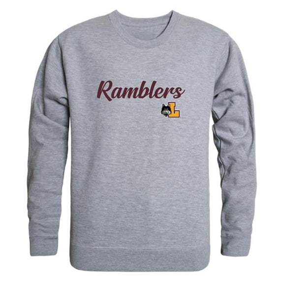 W Republic 556-333-HGY-03 Men Loyola Chicago Ramblers Script Crew Fleece, Heather Grey - Large