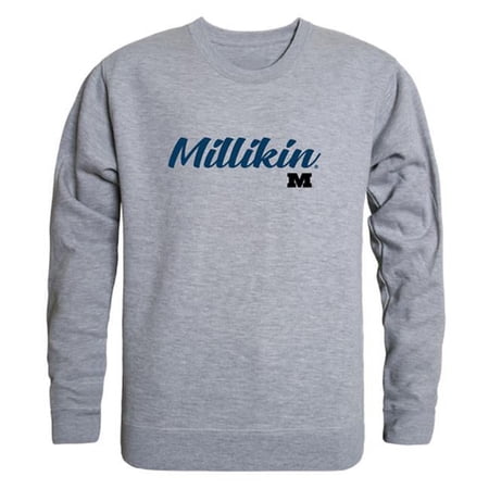 W Republic 556-342-HGY-01 Men Millikin Big Blue Script Crew Fleece, Heather Grey - Small