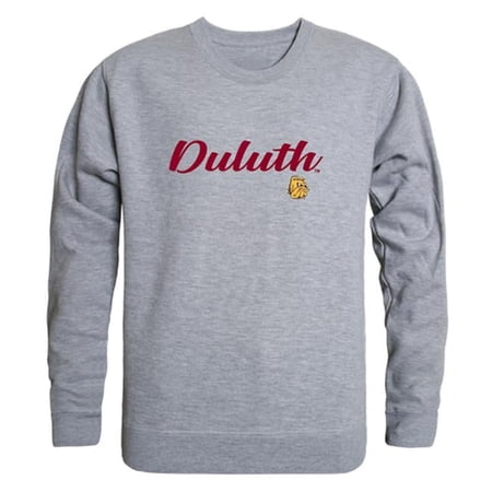 W Republic 556-344-HGY-05 Men Minnesota Duluth Bulldogs Script Crew Fleece, Heather Grey - 2XL
