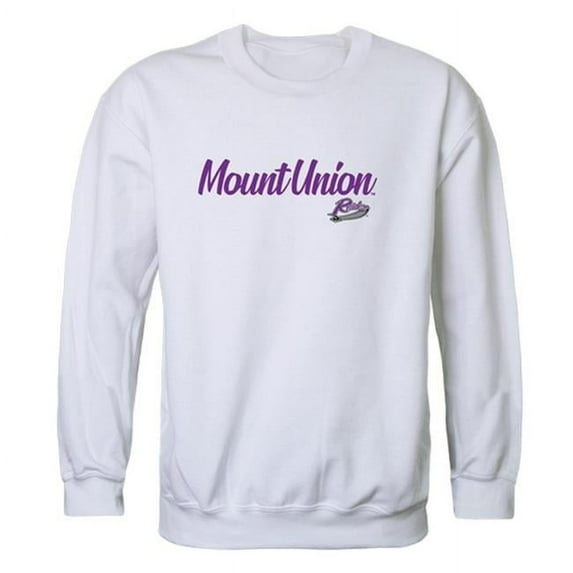 W Republic 556-348-WHT-01 Men Mount Union Raiders Script Crew Fleece, White - Small