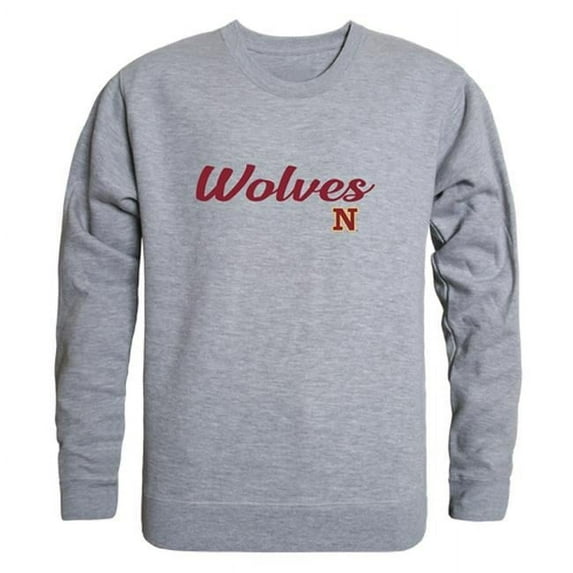W Republic 556-355-HGY-01 Men Northern State University Wolves Script Crew Fleece, Heather Grey - Small