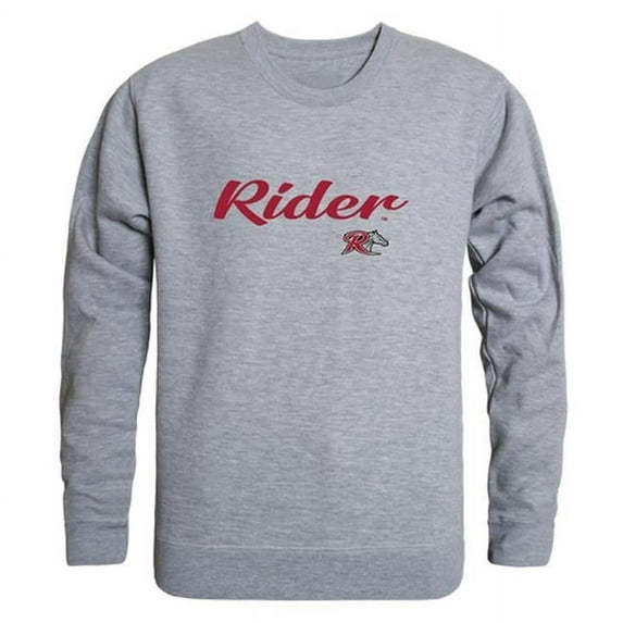 W Republic 556-368-HGY-05 Men Rider University Broncos Script Crew Fleece, Heather Grey - 2XL