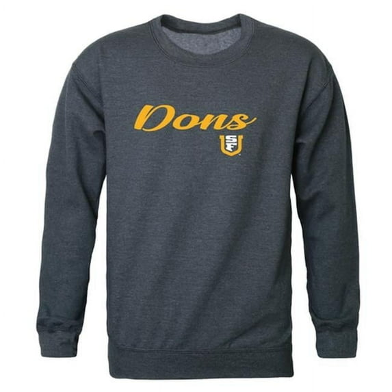 W Republic 556-377-HCH-05 Men San Francisco Dons Script Crew Fleece, Heather Charcoal - 2XL