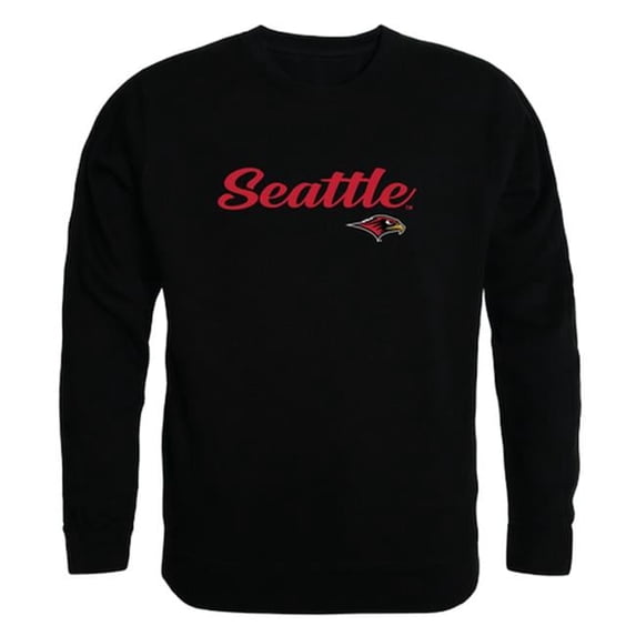 W Republic 556-378-BLK-03 Men Seattle University Redhawks Script Crew Fleece, Black - Large