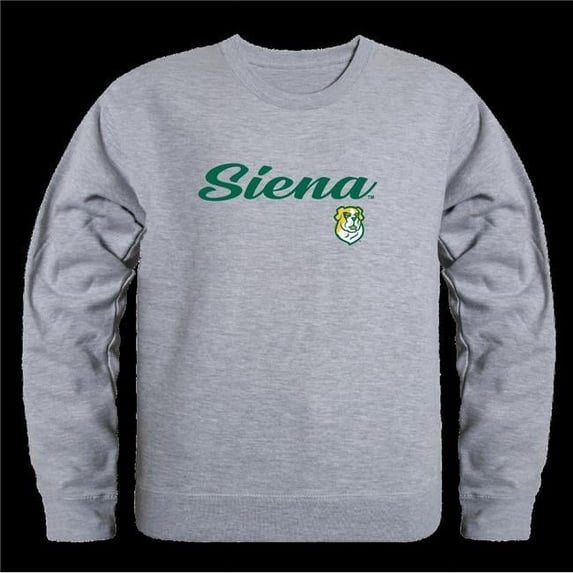 W Republic 556-379-HG2-01 Siena College Saints Script Crewneck Sweatshirt, Heather Grey - Small