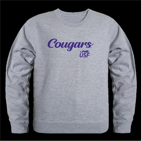W Republic 556-380-HG2-02 University of Sioux Falls Cougars Script Crewneck Sweatshirt, Heather Grey - Medium