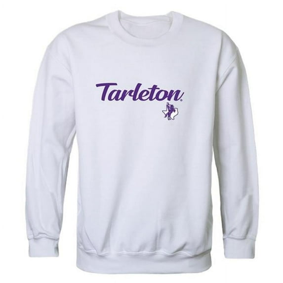 W Republic 556-389-WT2-01 Tarleton State University Texans Script Crewneck Sweatshirt, White - Small
