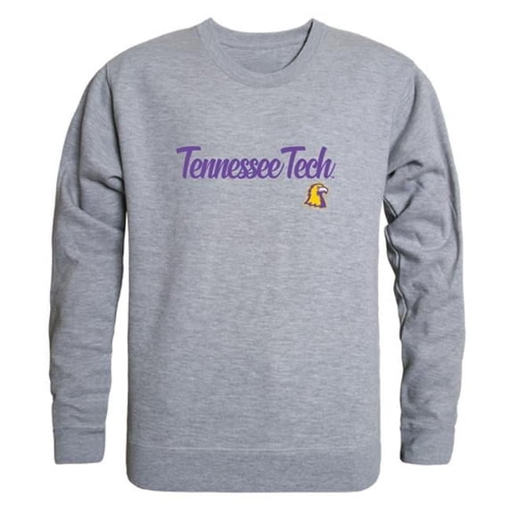 W Republic 556-391-HGY-01 Men Tennessee Tech Golden Eagles Script Crew Fleece, Heather Grey - Small