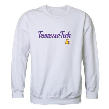 W Republic 556-391-WHT-04 Men Tennessee Tech Golden Eagles Script Crew Fleece, White - Extra Large