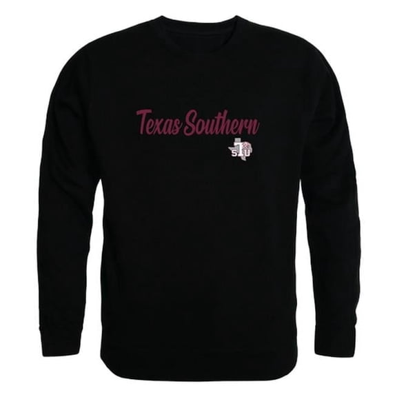 W Republic 556-393-BLK-03 Men Texas Southern Tigers Script Crew Fleece, Black - Large