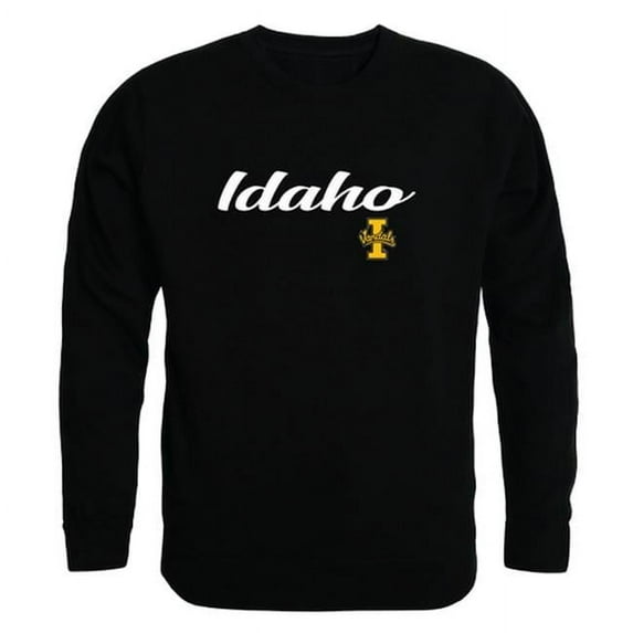 W Republic 556-395-BLK-04 Men Idaho Vandals Script Crew Fleece, Black - Extra Large