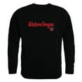 thumbnail image 1 of W Republic 556-406-BLK-01 Western Oregon University Script Crewneck T-Shirt, Black - Small, 1 of 1