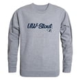 thumbnail image 1 of W Republic 556-413-HGY-03 University of Wisconsin-Stout Script Crewneck T-Shirt, Heather Grey - Large, 1 of 1