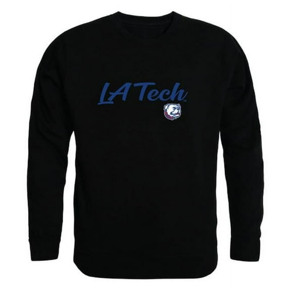 W Republic 556-419-BK2-03 Louisiana Tech University Bulldogs Script Crewneck Sweatshirt, Black - Large