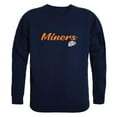 thumbnail image 1 of W Republic 556-434-NVY-02 University of Texas at El Paso Script Crewneck T-Shirt, Navy - Medium, 1 of 1
