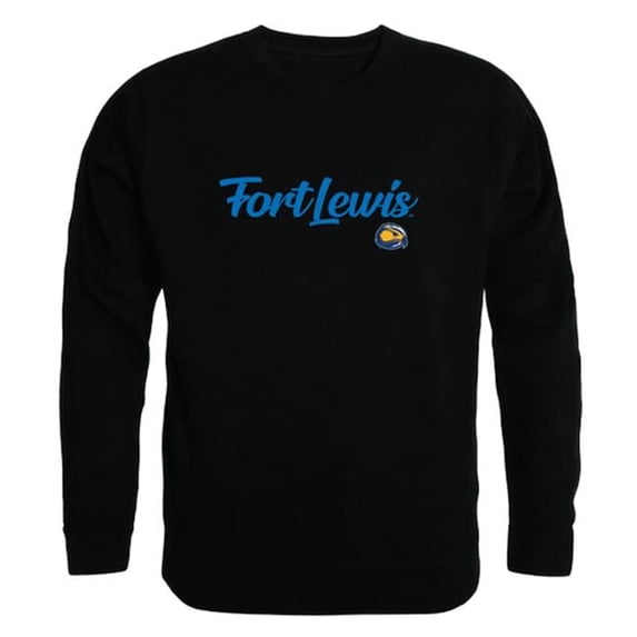 W Republic 556-437-BLK-04 Fort Lewis College Script Crewneck T-Shirt, Black - Extra Large