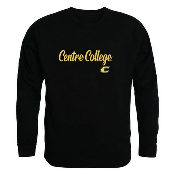 W Republic 556-450-BLK-04 Men Centre College Script Crew Fleece, Black - Extra Large