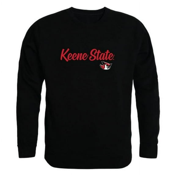 W Republic 556-453-BLK-05 Men Keene State College Script Crew Fleece, Black - 2XL