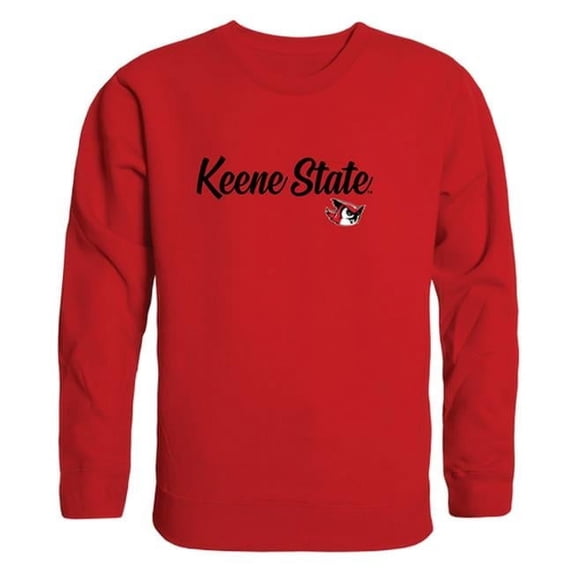 W Republic 556-453-RED-04 Men Keene State College Script Crew Fleece, Red - Extra Large