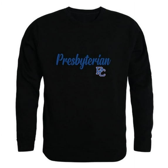 W Republic 556-472-BLK-03 Presbyterian College Blue Hose Script Crewneck Sweatshirt, Black - Large