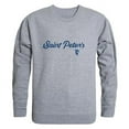 thumbnail image 1 of W Republic 556-473-HGY-03 Saint Peters University Peacocks Script Crewneck Sweatshirt, Heather Grey - Large, 1 of 1