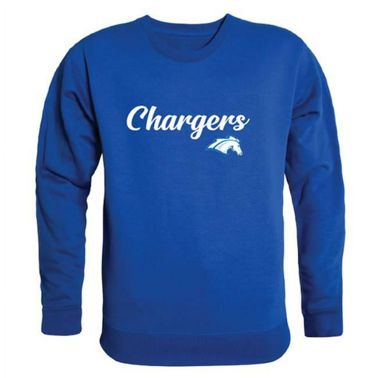 W Republic University of Alabama Huntsville Chargers Script Crewneck  Sweatshirt, Royal - Extra Large