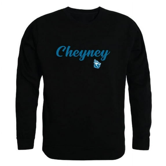 W Republic 556-509-BLK-05 Cheyney University Wolves Script Crewneck Sweatshirt, Black - 2XL