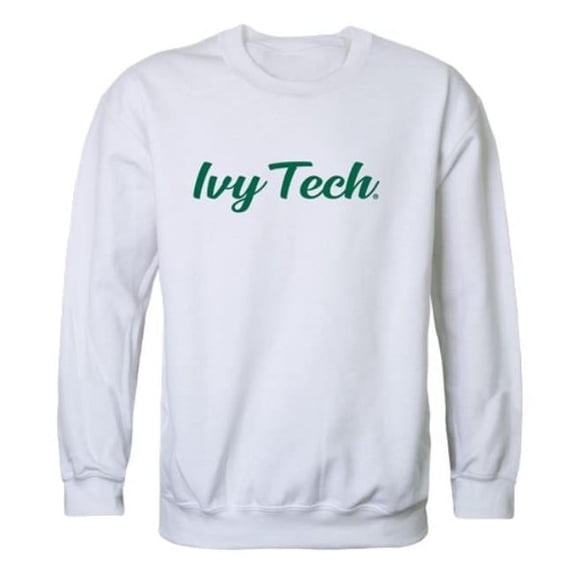 W Republic 556-526-WHT-04 Ivy Tech Community College Script Crewneck Sweatshirt, White - Extra Large