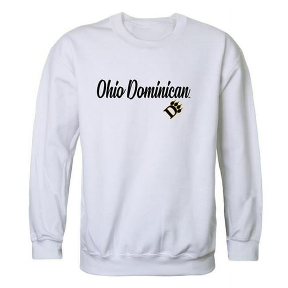 W Republic 556-563-WHT-01 Ohio Dominican University Panthers Script Crewneck Sweatshirt, White - Small
