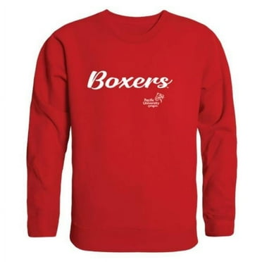 W Republic 556-567-RED-03 Pacific University Boxers Script Crewneck Sweatshirt, Red - Large
