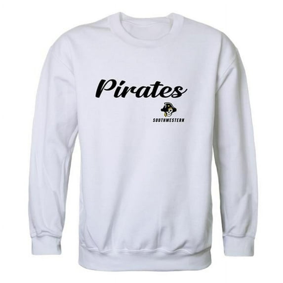 W Republic 556-588-WHT-03 Southwestern University Pirates Script Crewneck Sweatshirt, White - Large