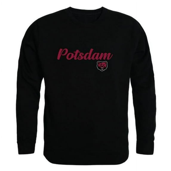 W Republic 556-593-BLK-03 State University of New York Potsdam Bears Script Crewneck Sweatshirt, Black - Large