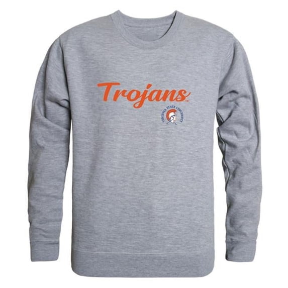 W Republic 556-600-HGY-01 Virginia State University Trojans Script Crewneck Sweatshirt, Heather Grey - Small