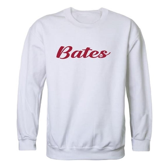 W Republic 556-615-WHT-02 Bates College Bobcats Script Crewneck Sweatshirt, White - Medium