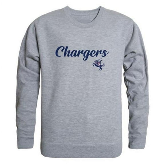 W Republic 556-623-HGY-03 Carl Sandburg College Chargers Script Crewneck Sweatshirt, Heather Grey - Large