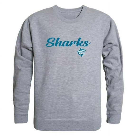 W Republic 556-651-HGY-04 Hawaii Pacific University Sharks Script Crewneck Sweatshirt, Heather Grey - Extra Large